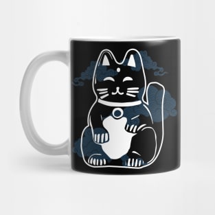 Japanese Good Luck Cat with clouds Mug